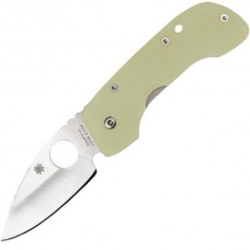 Нож складной Leaf Storm Spyderco 128GP, сталь CPM S30V Satin Plain, рукоять титан/G10, зелёный