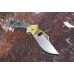 Нож складной Schempp Bowie Spyderco 190CFP, сталь Crucible CPM® S30V™ Satin Plain, рукоять карбон/стеклотекстолит G10/латунь, чёрный