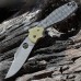 Нож складной Schempp Bowie Spyderco 190CFP, сталь Crucible CPM® S30V™ Satin Plain, рукоять карбон/стеклотекстолит G10/латунь, чёрный