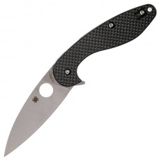 Складной нож Spyderco Sliverax 228CFP, сталь CPM® S30V™ Satin Plain, рукоять карбон/стеклотекстолит G10, чёрный