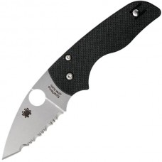 Нож складной Lil' Native - Spyderco 230GS, сталь Crucible CPM® S30V™ Satin Serrated, рукоять стеклотекстолит G10, чёрный