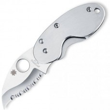 Нож складной Cricket Spyderco 29S, сталь VG-10 Satin Serrated, рукоять нержавеющая сталь