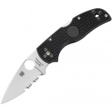 Нож складной Native® 5 Spyderco 41PSBK5, сталь СРМ® S30V Satin Combo, рукоять термопластик FRN, чёрный