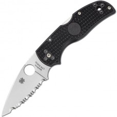 Нож складной Native® 5 Lightweight Spyderco 41SBK5, сталь СРМ® S30V Satin Serrated, рукоять термопластик FRN, чёрный