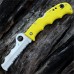 Складной нож Rescue Assist™ Salt Yellow - Spyderco 79PSYL, сталь H-1 Satin Serrated, рукоять термопластик FRN, жёлтый