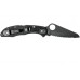 Складной нож Salt 2 - Spyderco 88SBBK2, сталь H-1 Black Titanium Carbonitride (TiCN) Serrated, рукоять термопластик FRN, чёрный