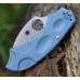 Складной нож Meerkat BLUE Spyderco C64PBLE, сталь V-Toku2 Satin Plain, рукоять термопластик FRN, синий