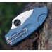 Складной нож Meerkat BLUE Spyderco C64PBLE, сталь V-Toku2 Satin Plain, рукоять термопластик FRN, синий