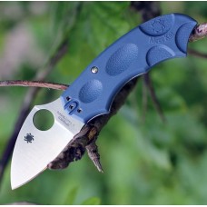 Складной нож Meerkat BLUE Spyderco C64PBLE, сталь V-Toku2 Satin Plain, рукоять термопластик FRN, синий