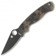 Нож складной Para Military 2 Black - Spyderco C81GPCMOBK2, сталь CPM® S30V™ Black DLC Coated Plain, рукоять стеклотекстолит G10, цифровой камуфляж (Digi Camo)