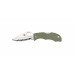 Складной нож-брелок Ladybug 3 Spyderco LFGS3, сталь VG-10 Satin Serrated, рукоять термопластик FRN (Foliage Green) зелёный