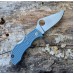 Складной нож-брелок MANBUG - Spyderco MBBLPE, сталь V-Toku2 / Laminated 410 Satin Plain, рукоять синий термопластик FRN