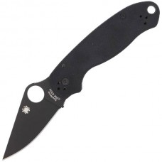 Нож складной Para 3 - Spyderco 223GPBK, сталь CPM® S30V™ Black DLC Coated Plain, рукоять стеклотекстолит G10, чёрный