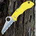 Нож складной ManBug Salt Lightweight Spyderco MYLS, сталь H1 Satin Serrated, рукоять термопластик FRN, жёлтый