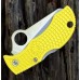 Нож складной ManBug Salt Lightweight Spyderco MYLS, сталь H1 Satin Serrated, рукоять термопластик FRN, жёлтый