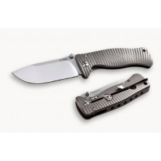 Нож складной SR-2 Mini, Solid® Gray Anodized Titanium Handle, Satin Finish Sleipner Stainless Steel