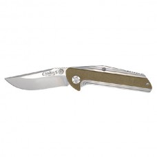 Нож складной Camillus Sevens, Titanium Bonded® Aus-8 Steel, Stainless Steel with Desert Tan G-10 Accented Handle 7.6 см.