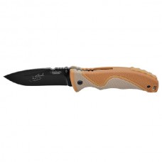 Нож складной Camillus Les Stroud San Bushmen, Carbonitride Titanium® 440A Steel, Brown and Tan Textured Zytel Handle 8.9 см.