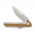 Нож складной Camillus Sevens, Titanium Bonded® Aus-8 Steel, Stainless Steel with Brown G-10 Accented Handle 7.6 см.